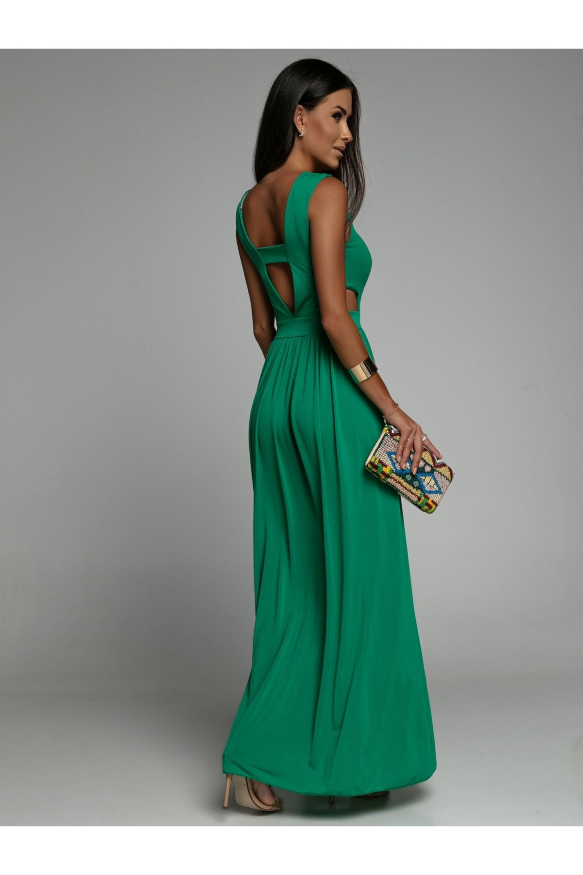 Smaragdové šaty EMERALD — zozadu
